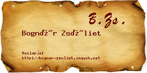 Bognár Zsüliet névjegykártya